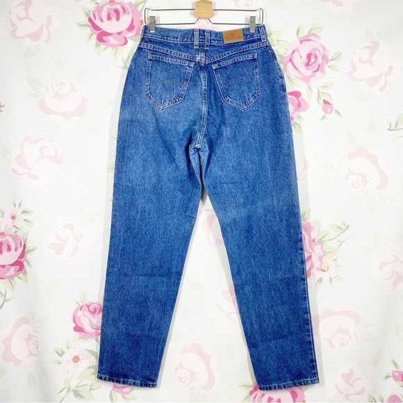 Vintage Style Lee Dark Wash High Waist Mom Denim Jeans 12 - Picture 6 of 12